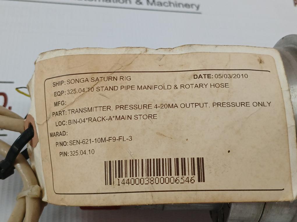 Sensonetics 0-1000 Psig 16-32 Vdc Pressure Transmitter Sen-621-10M-f9-fl-3