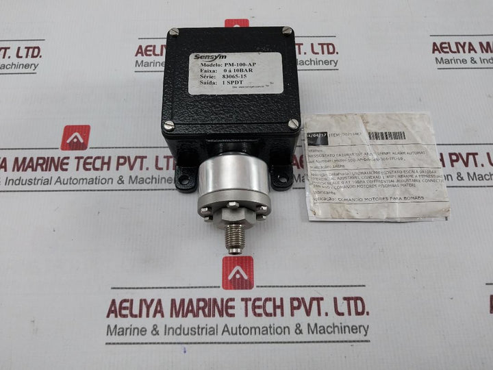 Sensym Pm-100-ap Pressure Switch 30214462 0 To 10 Bar 1 Spdt 1/4