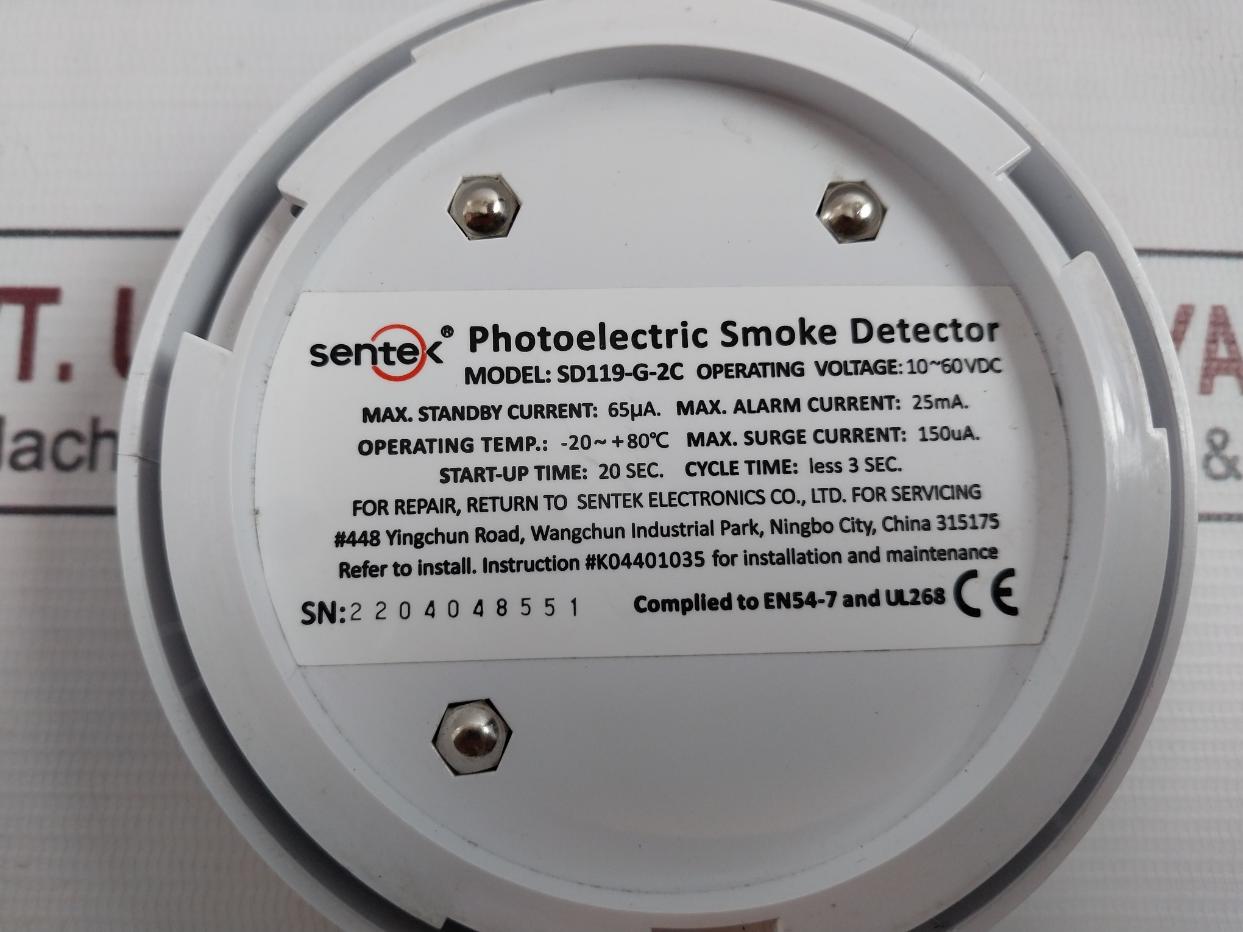 Sentek Sd119-g-2C Smoke Detector Sensor For Home Security System 25Ma