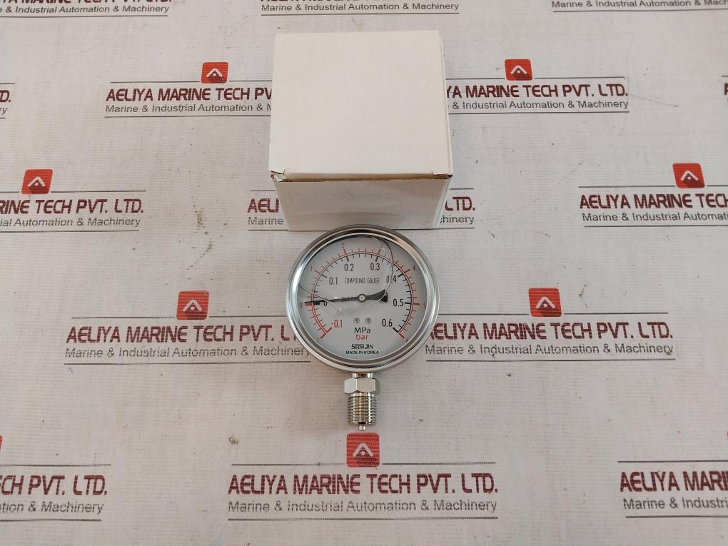 Seojin Pressure Compound Gauge -0.1 To 0.6 Mpa Cl 1.5 Ks B 5305 -1 To 6 Bar