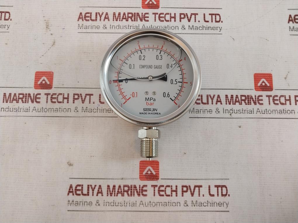 Seojin Pressure Compound Gauge -0.1 To 0.6 Mpa Cl 1.5 Ks B 5305 -1 To 6 Bar