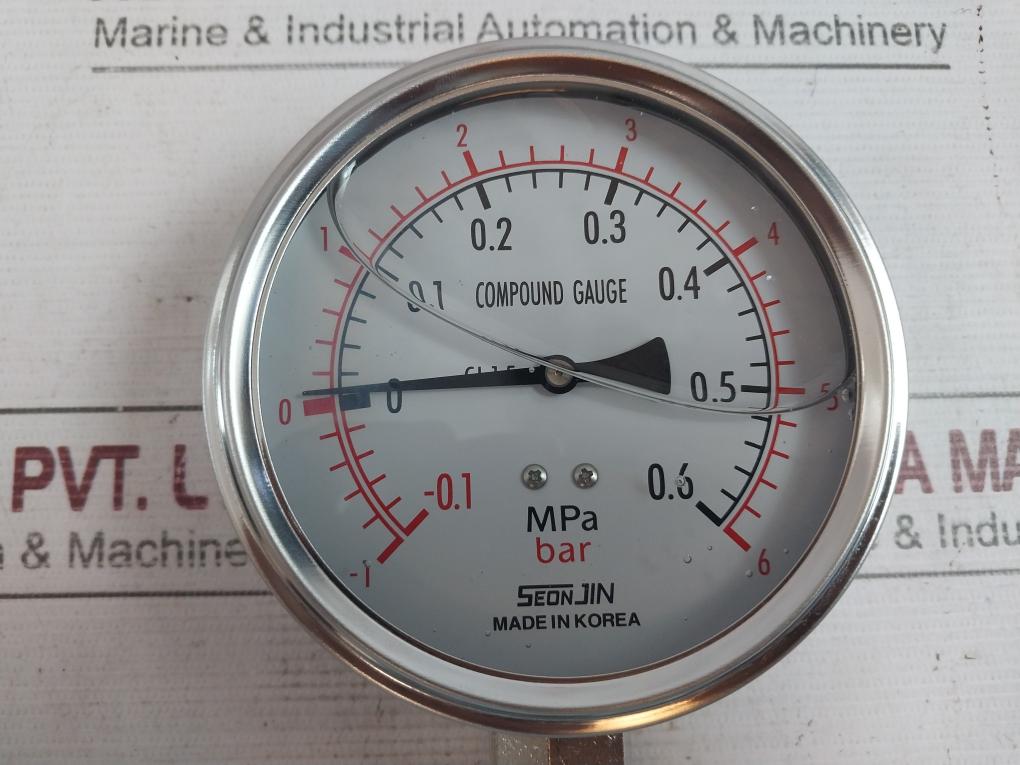 Seonjin Oil100*A Pressure Gauge 1 To 6 Bar Ks B 5305