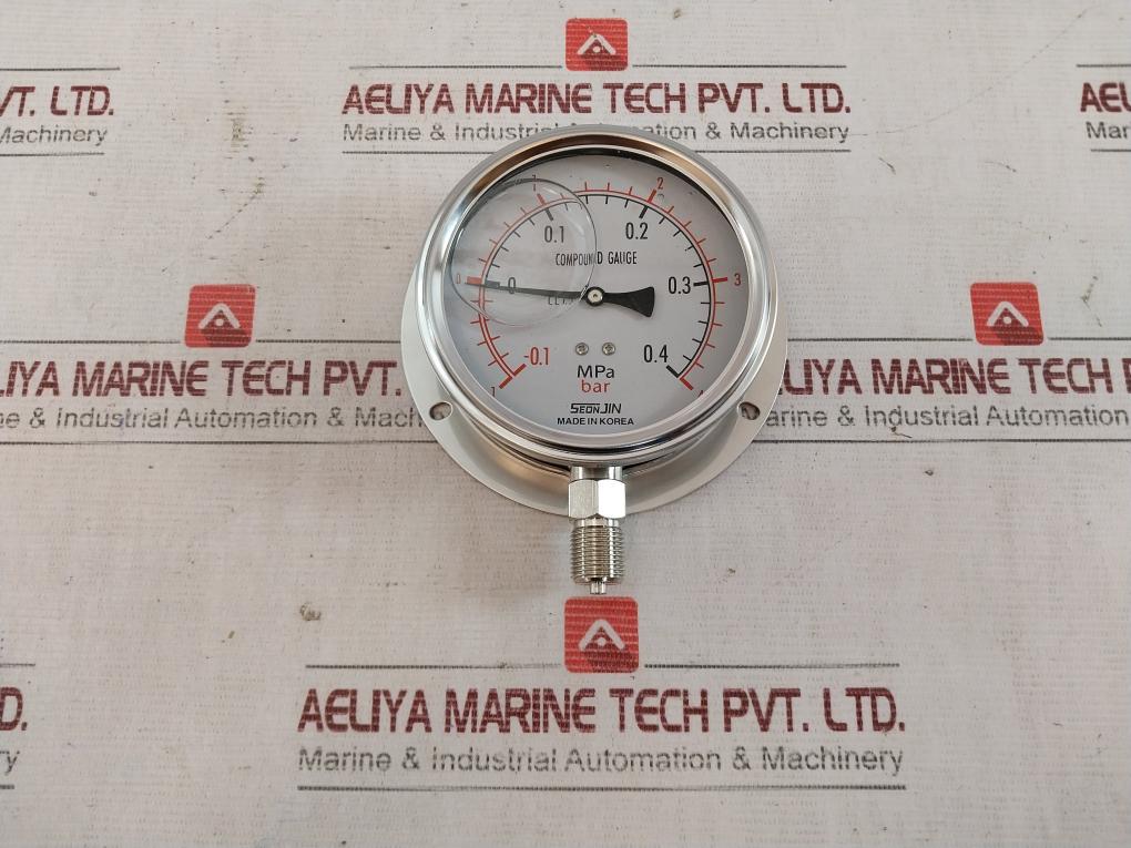 Seonjin Oil100*B Pressure Compound Gauge -0.1-0.4Mpa Ks B 5305