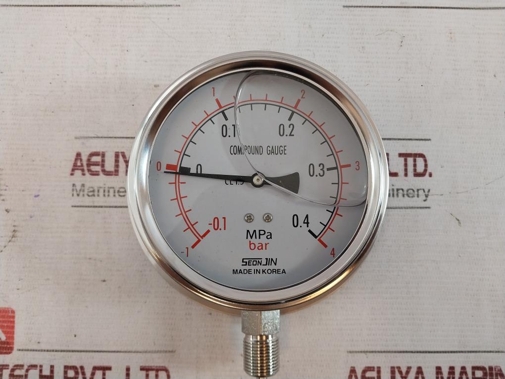 Seonjin Oil100*B Pressure Compound Gauge -0.1-0.4Mpa Ks B 5305