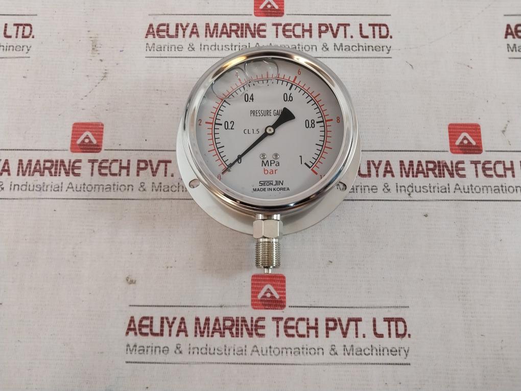 Seonjin Oil100*B Pressure Gauge 0-10 Bar 1.0Mpa 10/6K P.L.V