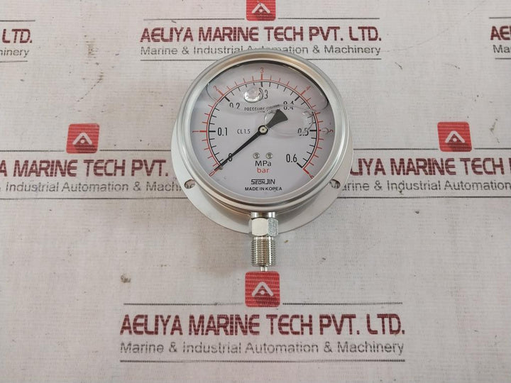 Seonjin Oil100*B Pressure Gauge Ks B 5305 0.6Mpa 0-6 Bar
