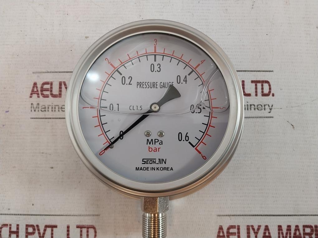 Seonjin Oil100*B Pressure Gauge Ks B 5305 0.6Mpa 0-6 Bar