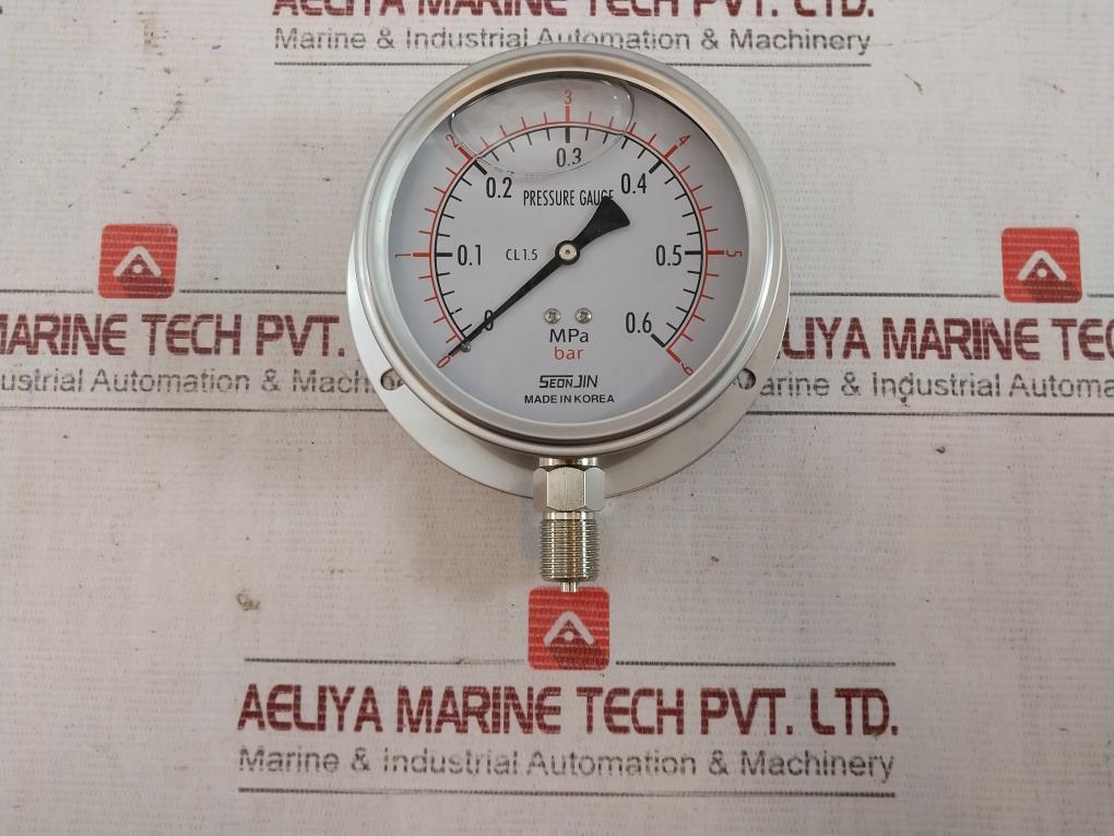 Seonjin Oil100 Pressure Gauge 0-6 Bar Cl 1.5 Mm-09-1-1 Ks B 5305