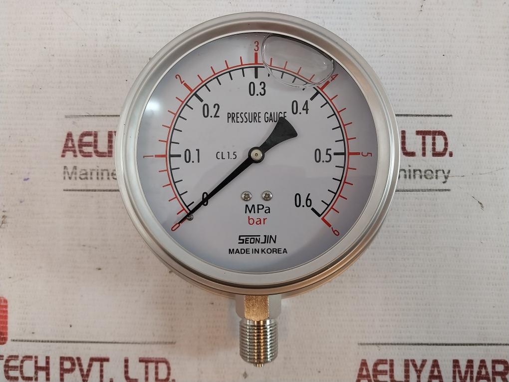 Seonjin Oil100 Pressure Gauge 0-6 Bar Cl 1.5 Mm-09-1-1 Ks B 5305
