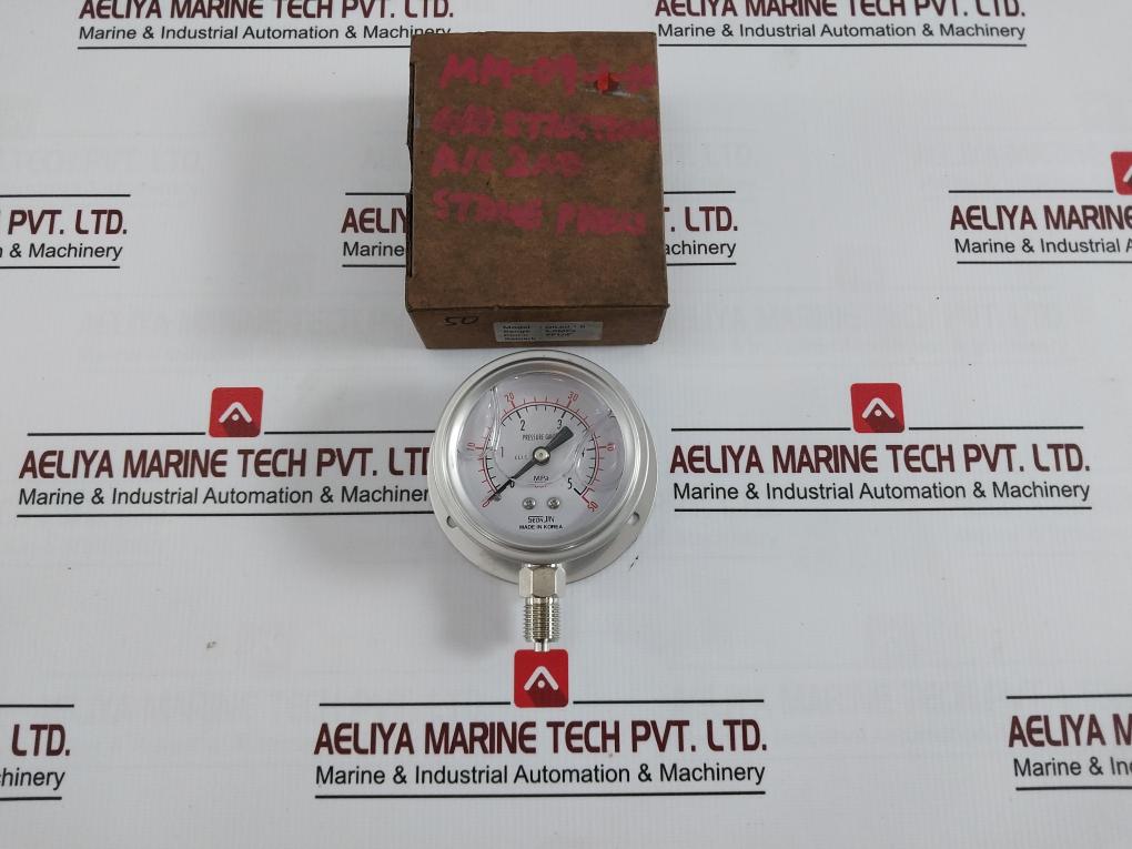 Seonjin Oil60*B Liquid Filled Pressure Gauge Pf1/4 Inch 5.0Mpa 0 To 50 Bar