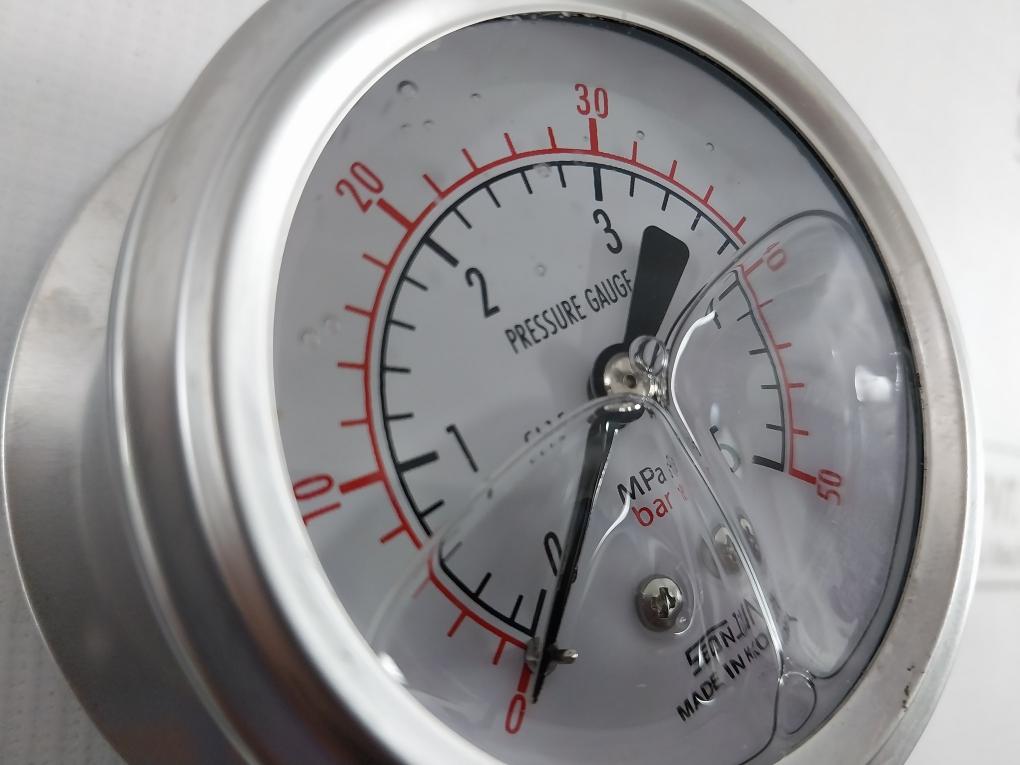 Seonjin Oil60*B Liquid Filled Pressure Gauge Pf1/4 Inch 5.0Mpa 0 To 50 Bar
