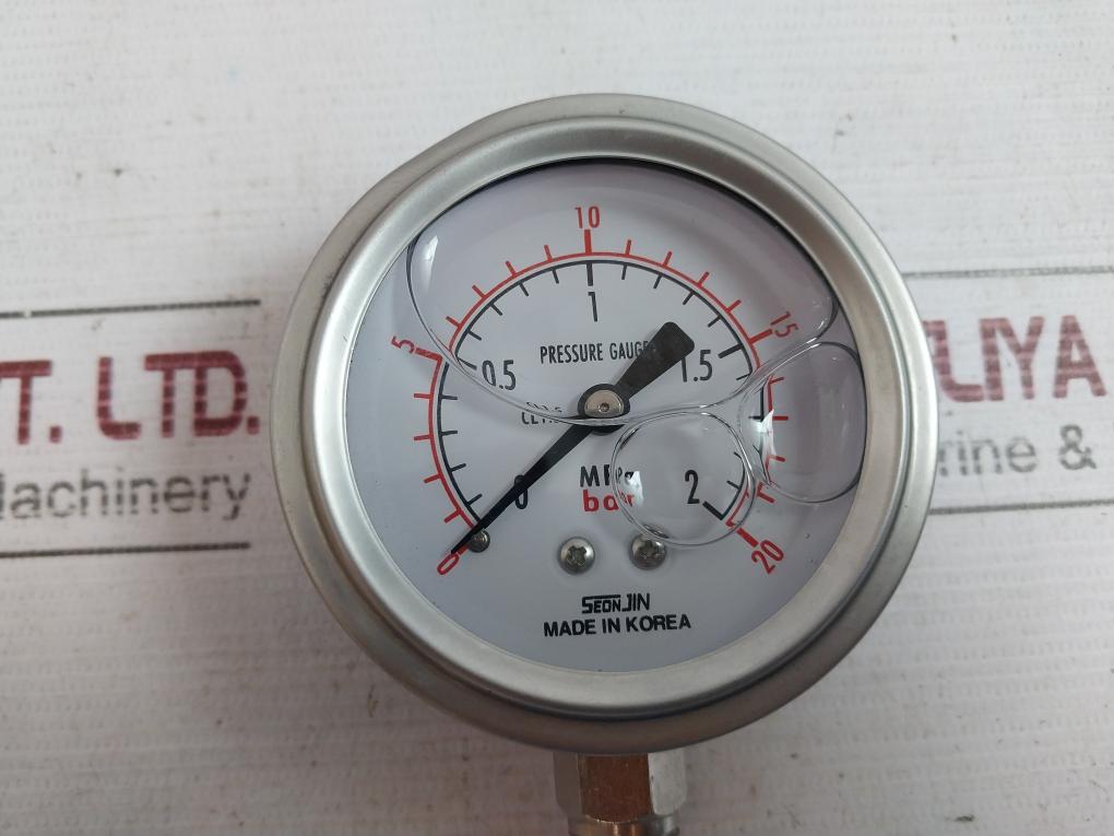 Seonjin Pressure Gauge 0-2 Mpa 0-20 Bar Ks B 5305