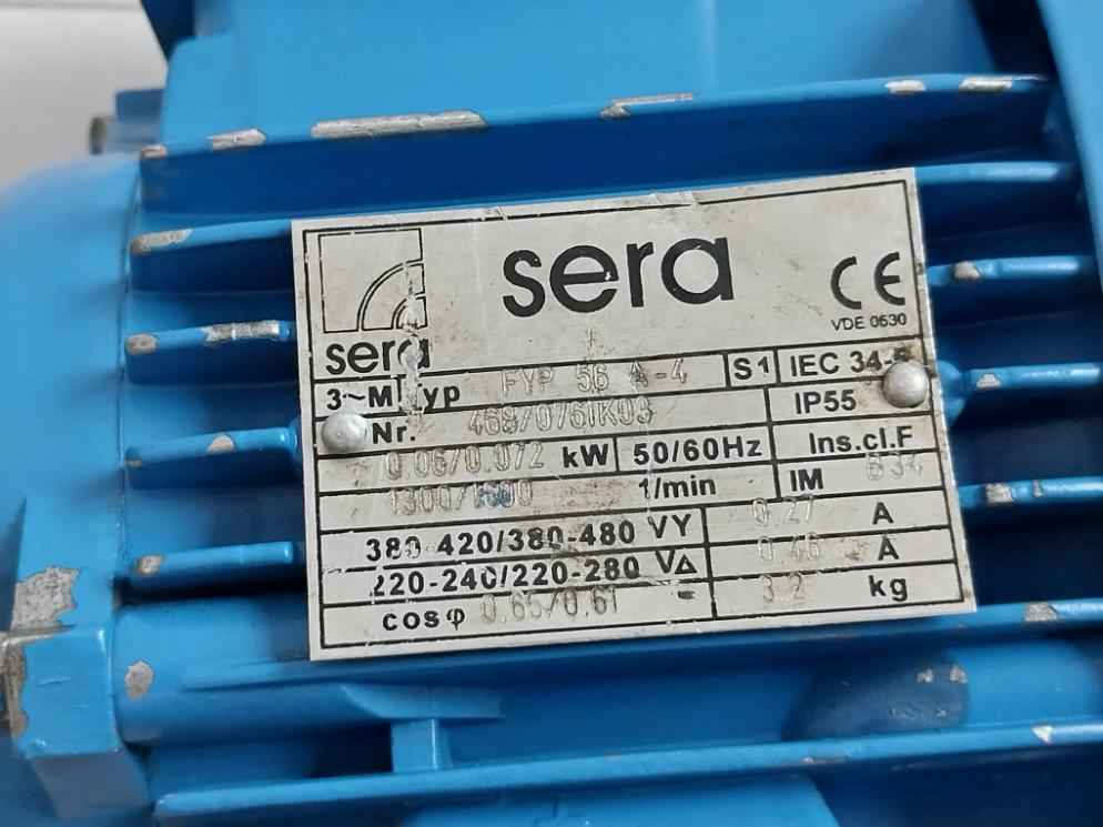 Sera Fyp 56 A-4 3-phase Vacuum Pump Ip55 46870761K03 0.06/0.072 Kw 50/60Hz