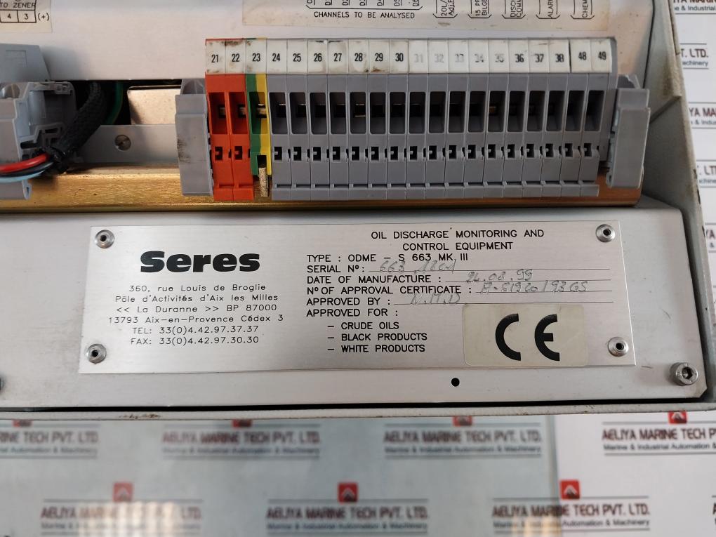 Seres Odme-s 663 Mk Iii Oil Discharge Monitoring And Control Equipment