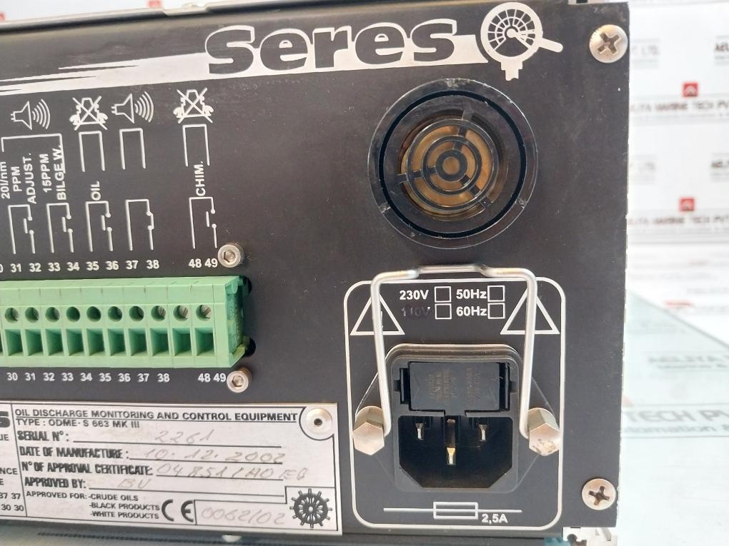 Seres Odme-s 663 Mk Iii Oil Discharge Monitoring & Control Equipment