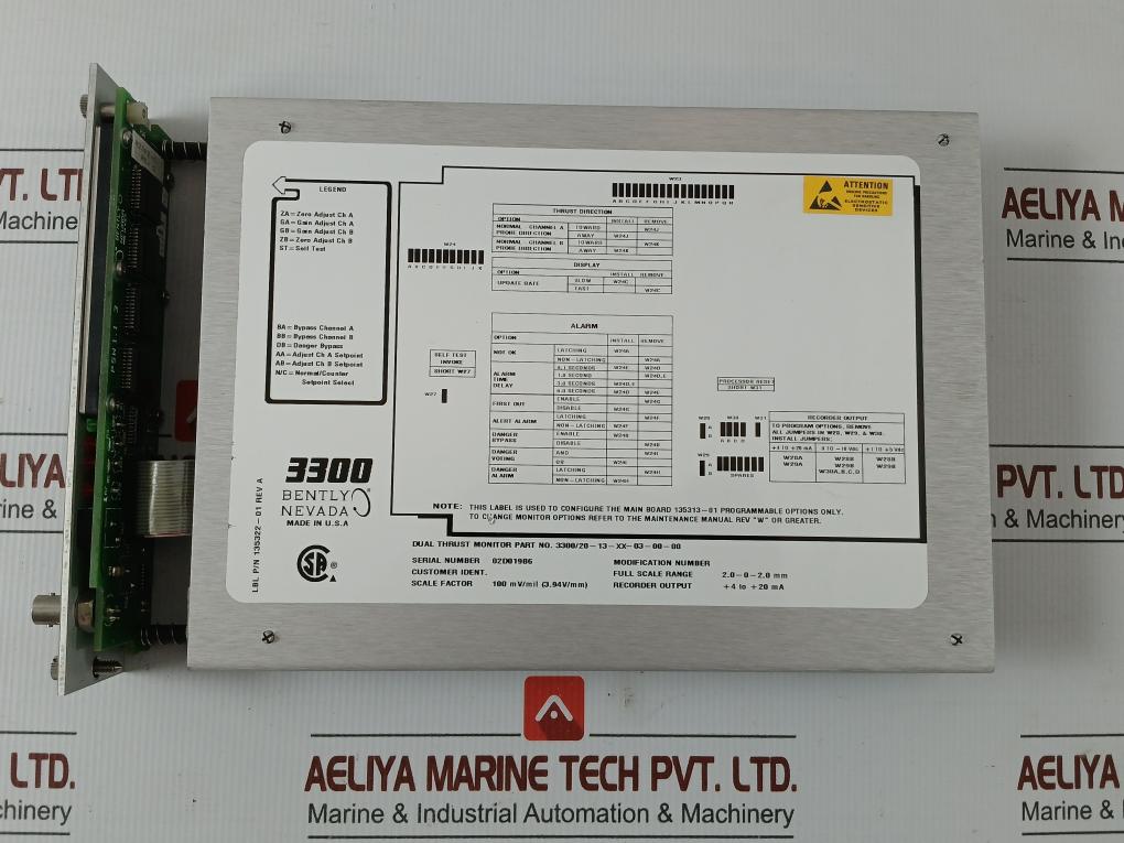 Series Monitoring System 3300 Bently Nevada 2.0-0-2.0 Mm
