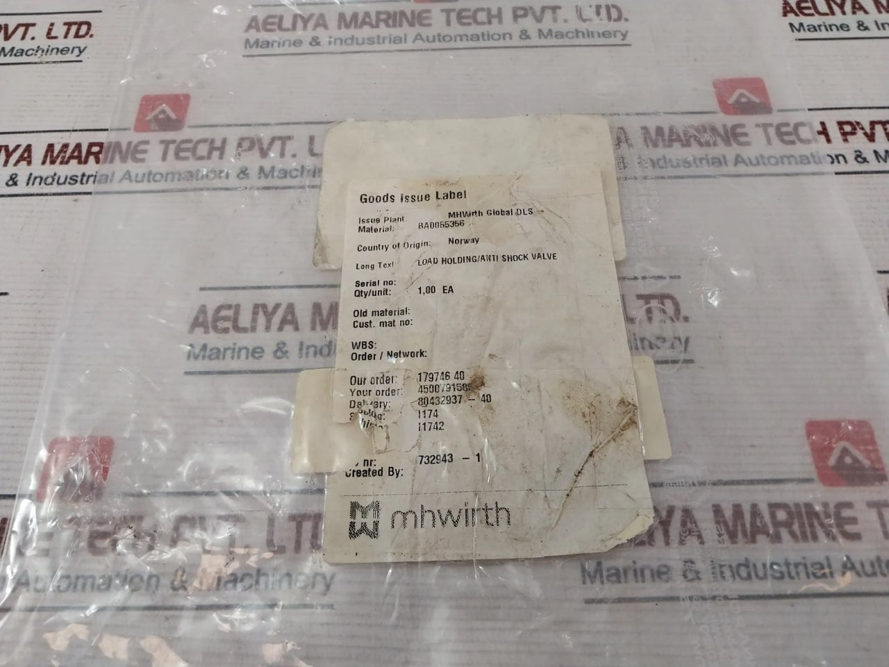 Servi Hydranor Vb-425850 Hydraulic Valve