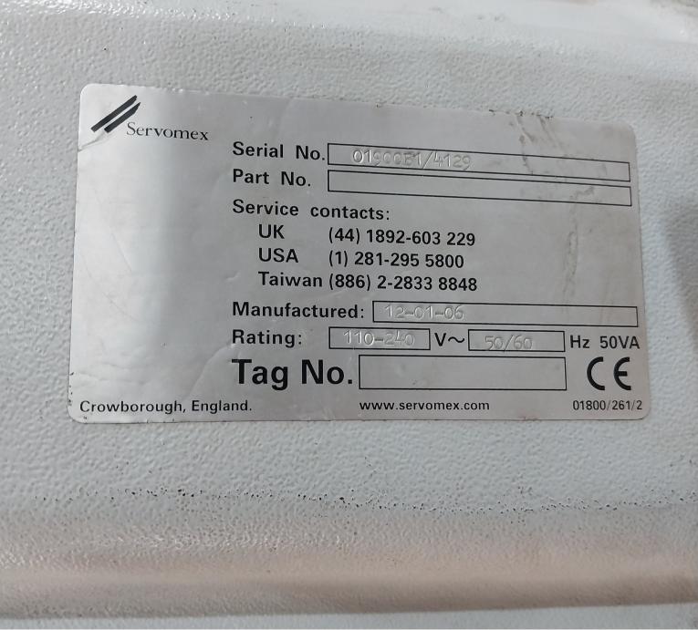 Servomex Xendos 1900 Series Oxygen Analyser 110-240V~50-60 Hz 50Va