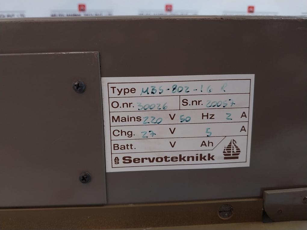 Servoteknikk Mbs-802 Debeg 8302 Fire Alarm Control Panel 220V 50Hz 2A