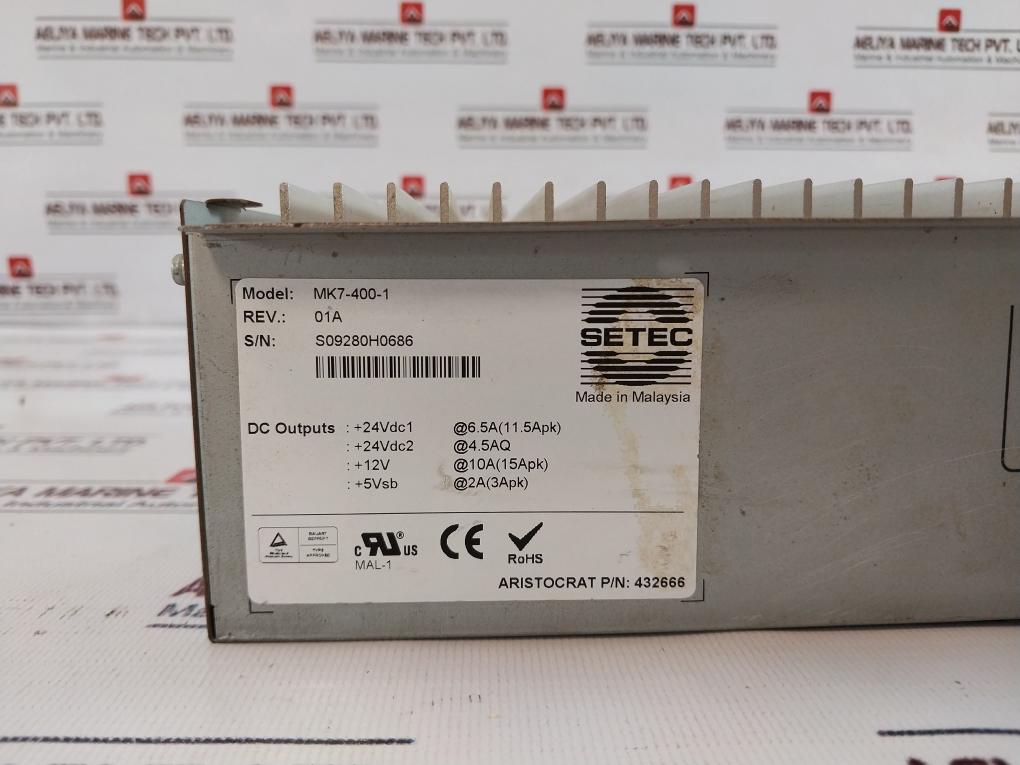 Setec Mk7-400-1 Power Supply Unit 100-240V Ac 50-60Hz