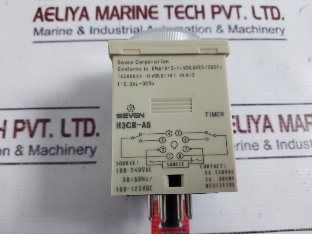 SEVEN H3CR-A8 Timer Relay 0.05 Second to 300 Hour 100-125VDC