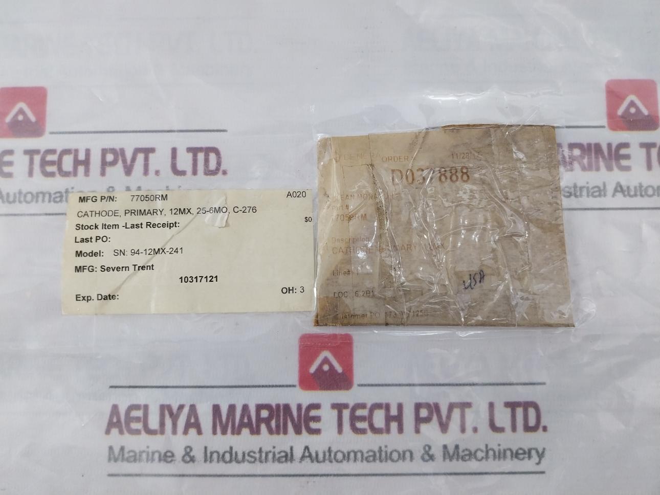 Severn Trent 77050Rm Cathode Plate 12Mx 25-6Mo C-276 A020