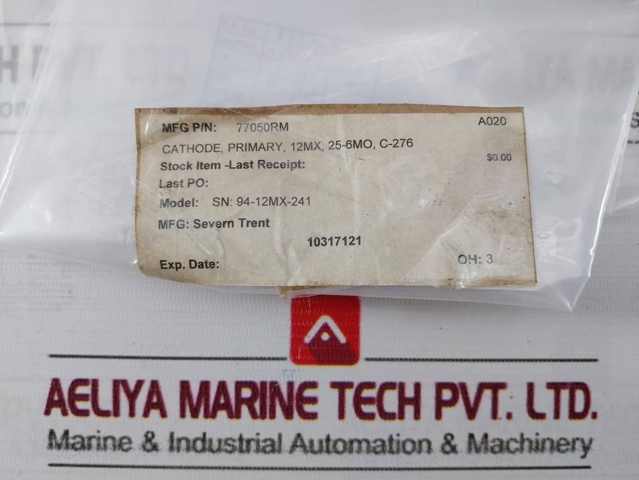 Severn Trent 77050Rm Cathode Plate 12Mx 25-6Mo C-276 A020