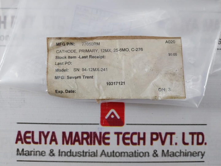 Severn Trent 77050Rm Cathode Plate 12Mx 25-6Mo C-276 A020