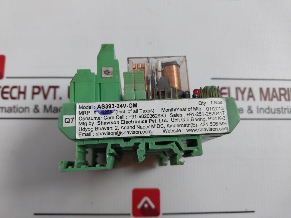 Shavison As393-24V-om Relay Module G2R-2 24Vdc 120Vac 5A 250Vac 30Vdc 2342W7