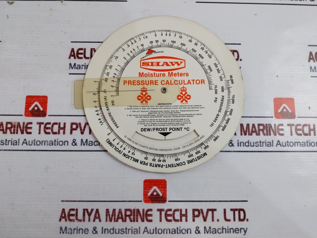 Shaw Moisture Meters Pressure Calculator Moisture Equivalent Chart