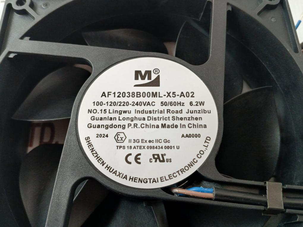 Shenzhen Huaxia Hengtai Axial Fan 50/60Hz 6.2W Part No Af12038B00Ml-x5-a02