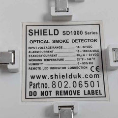 Shield 802.06501 Optical Smoke Detector 16-32 Vdc 10-100Ma Max