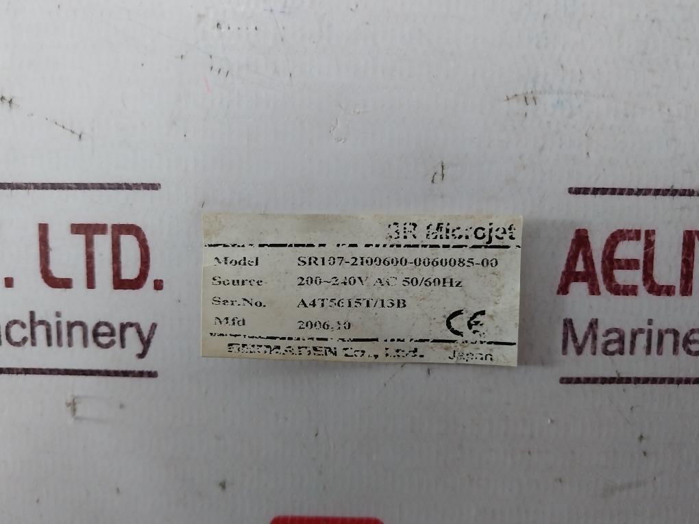 Shimaden Sr107-2I00600-0060085-00 Chart Recorder 04496 2-phase