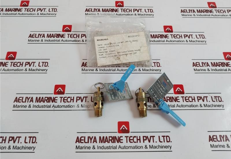 Shimmer St25 1/4 Npt Relief Valve 32.10.0001 Accumulator Unit 819647