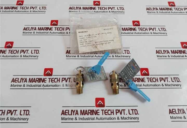 Shimmer St25 1/4 Npt Relief Valve 32.10.0001 Accumulator Unit 819647