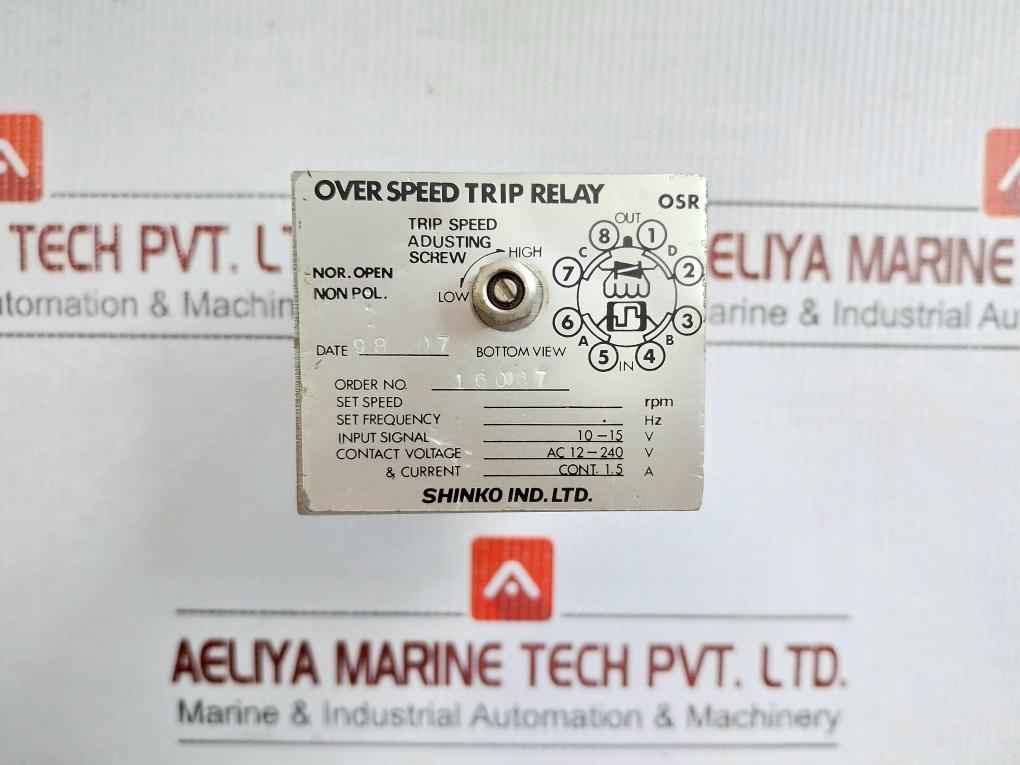 Shinko 12-240V Ac Osr Over Speed Trip Relay
