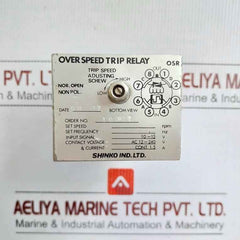 Shinko 12-240V Ac Osr Over Speed Trip Relay
