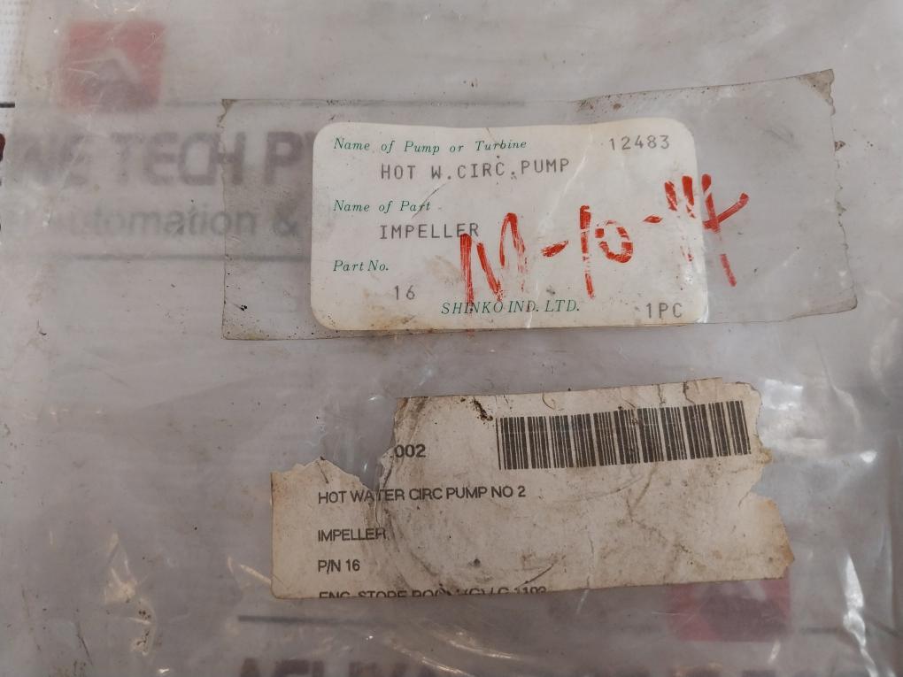 Shinko 16 Impeller For Hot Water Circulation Pump No 2 12483