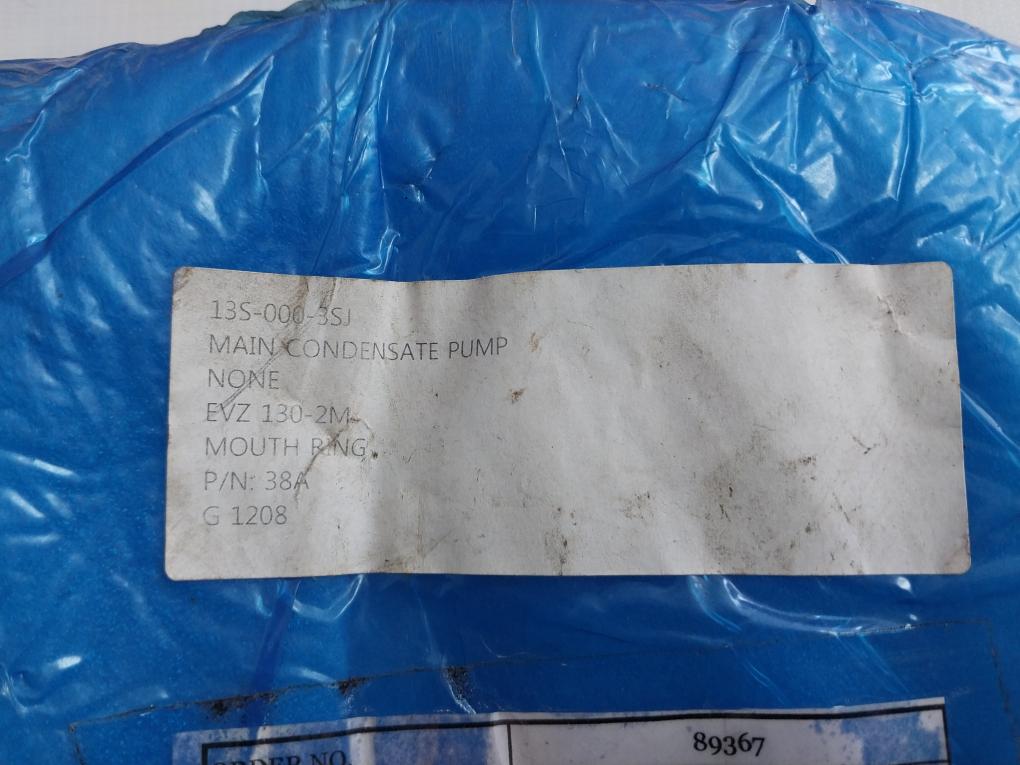 Shinko 38A Mouth Ring Evz 130-2M, 89367, 13S-000-3Sj, G 1208