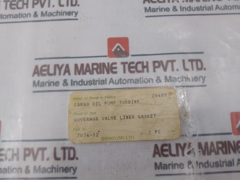 Shinko 7074-12 Governor Valve Liner Gasket Cargo Oil Pump Turbine