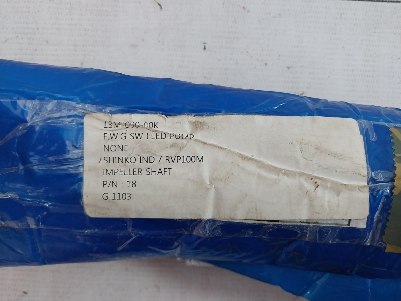 Shinko Impeller Shaft For F.W.G Sw Feed Pump Rvp100M G 1103 13M-000-00K