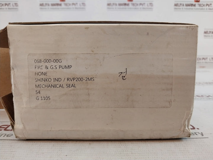 Shinko Rvp200-2Ms Mechanical Seal Set 068-000-00G G 1105