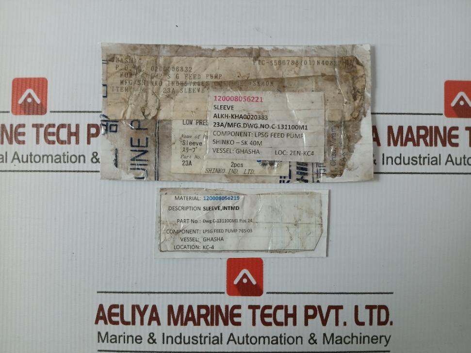 Shinko Sleeve Cargo Oil Pump Automatic Unload System 23A