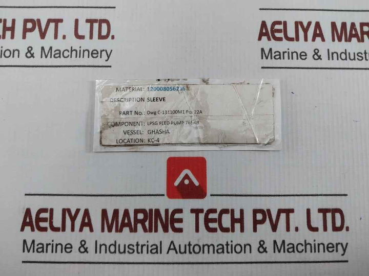 Shinko Sleeve For Lpsg Feed Pump Dwg C-131100M1