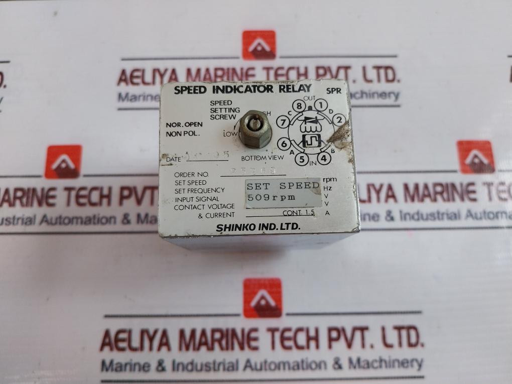 Shinko Spr 25269 Speed Indicator Relay 509 Rpm