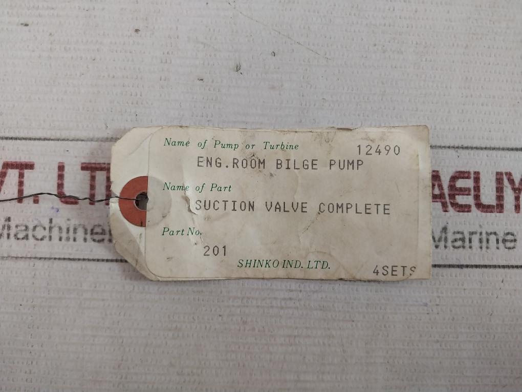 Shinko Suction Valve Complete For Bilge Pump 12490 201