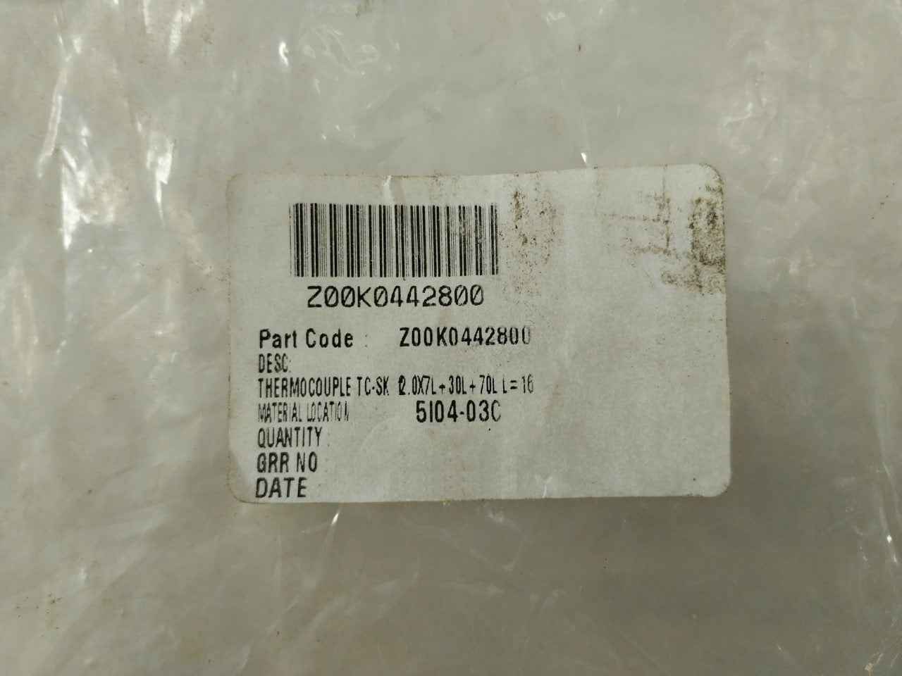 Shinko Sus316 Thermocouple Element Z00K0442800 K 1.68M