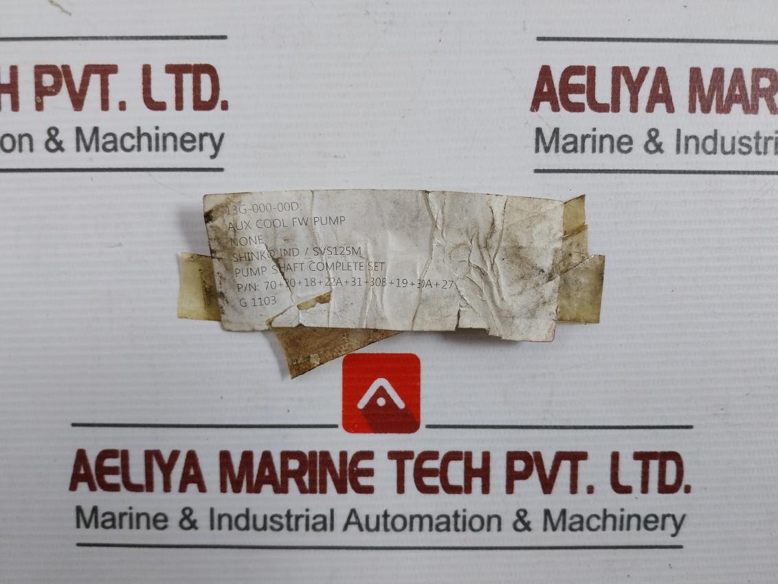 Shinko Svs125M Auxiliary Cooling Fresh Water Pump Shaft Complete