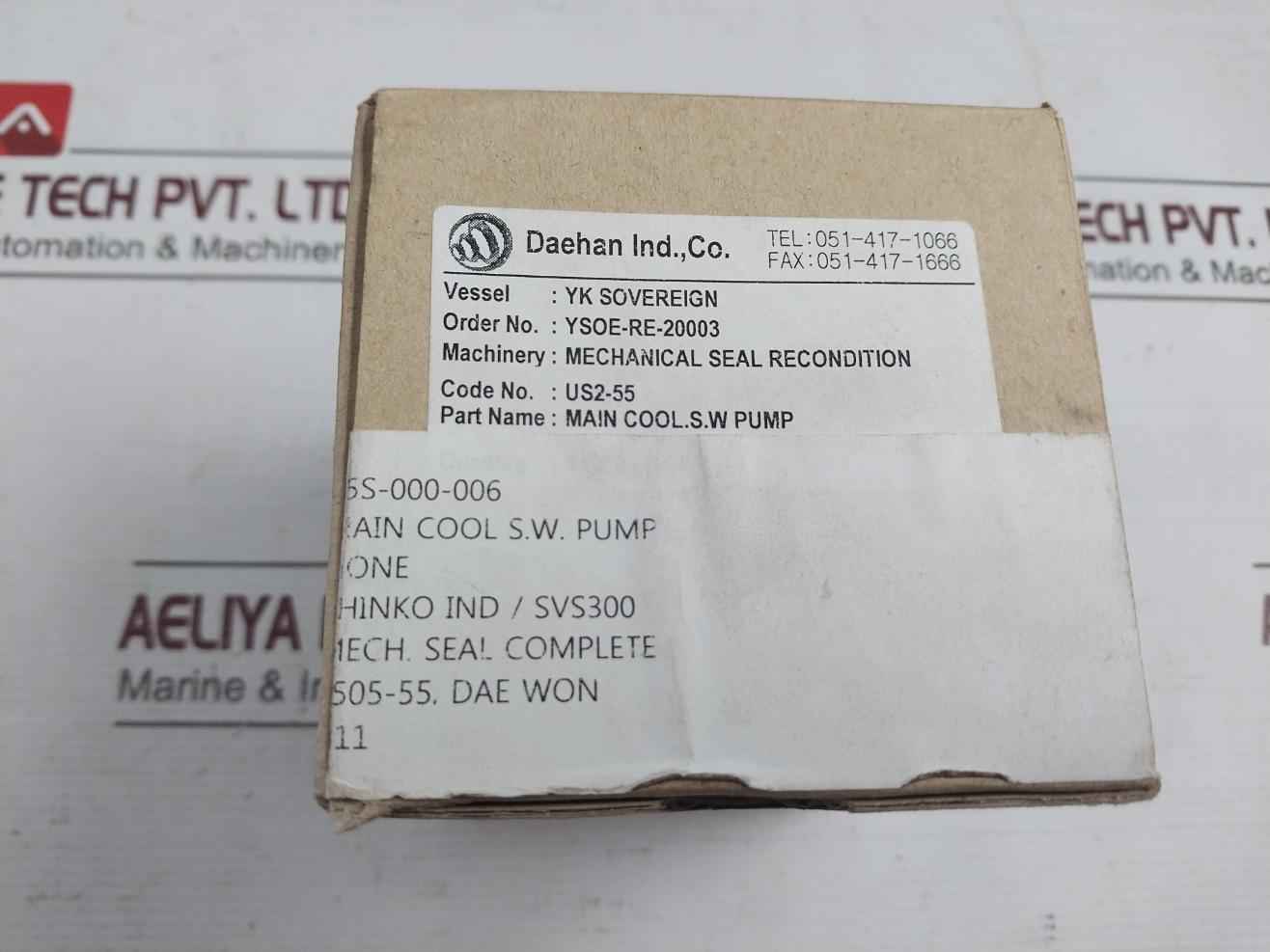 Shinko Svs300 Complete Mechanical Seal Set For Main Cool.S.W Pump Us2-55