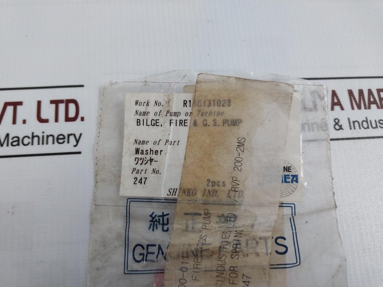 Shinko Washer For Spring Bilge, Fire &amp; Gs Pump Rvp 200-2Ms 247 G 1105